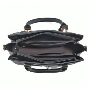 Bolsa Feminina Grande de Mão com Alça Lateral Vintage Preta