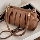 Bolsa Feminina de Ombro Tiracolo Plissada Caramelo