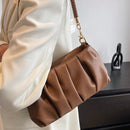 Bolsa Feminina de Ombro Tiracolo Plissada Caramelo