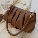 Bolsa Feminina de Ombro Tiracolo Plissada Caramelo