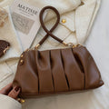 Bolsa Feminina de Ombro Tiracolo Plissada Caramelo