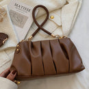Bolsa Feminina de Ombro Tiracolo Plissada Caramelo
