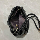 Bolsa Feminina de Ombro Tiracolo Plissada Preta