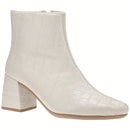  Bota Feminina Bico Fino Cano Curto Textura Croco 