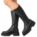 Bota Feminina Montaria Sola Tratorada e Cano Longo Preta