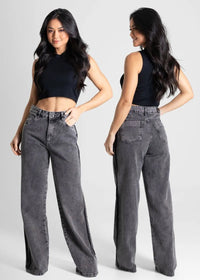 Calça Jeans Cintura Alta Wide Leg - Sawary Jeans