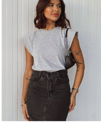 Blusa Feminina Regata Muscle T com Ombreira