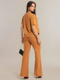 Conjunto Moletinho Calça Pantalona e Blusa Mullet - Aline