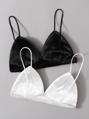 Kit 2 Tops Triangular em Cetim com Bojo