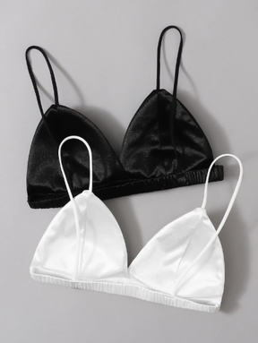 Kit 2 Tops Triangular em Cetim com Bojo