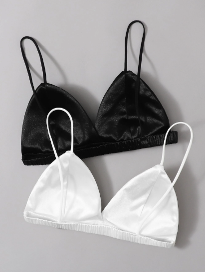 Kit 2 Tops Triangular em Cetim com Bojo