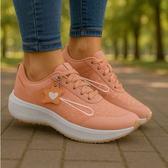 Tênis Feminino Running Fitness Casual Leve e Confortável para Academia e Dia a Dia