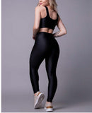 Conjunto Fitness Feminino New Feme com Top Bojo Removível e Legging Cintura Alta