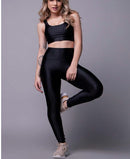 Conjunto Fitness Feminino New Feme com Top Bojo Removível e Legging Cintura Alta
