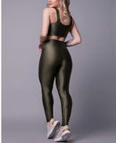 Conjunto Fitness Feminino New Feme com Top Bojo Removível e Legging Cintura Alta