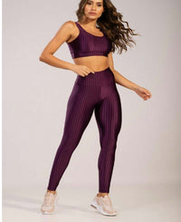 Conjunto Fitness Feminino New Feme com Top Bojo Removível e Legging Cintura Alta