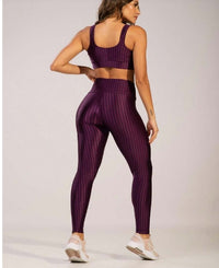 Conjunto Fitness Feminino New Feme com Top Bojo Removível e Legging Cintura Alta