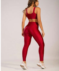 Conjunto Fitness Feminino New Feme com Top Bojo Removível e Legging Cintura Alta