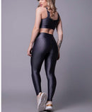 Conjunto Fitness Feminino New Feme com Top Bojo Removível e Legging Cintura Alta