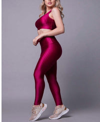 Conjunto Fitness Feminino New Feme com Top Bojo Removível e Legging Cintura Alta