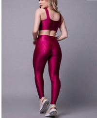 Conjunto Fitness Feminino New Feme com Top Bojo Removível e Legging Cintura Alta