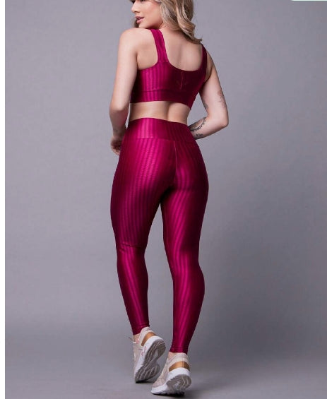 Conjunto Esportivo Fitness Top Bojo Removível e Legging Cintura Alta New Feme