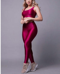 Conjunto Fitness Feminino New Feme com Top Bojo Removível e Legging Cintura Alta