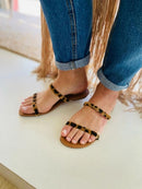 Rasteira Feminina Minimalista Animal Print - Oncinha