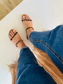 Rasteira Feminina Minimalista Animal Print - Oncinha