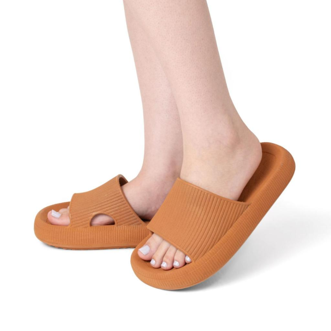 Chinelo Feminino Nuvem Slide Ultra Confortável Caramelo