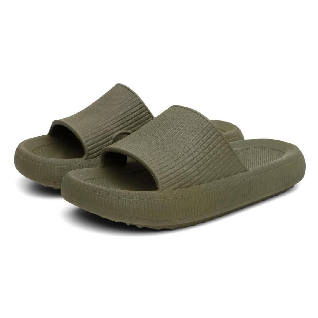 Chinelo Feminino Nuvem Slide Ultra Confortável Verde Militar