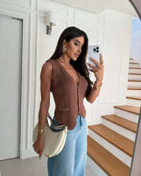 Colete Feminino Tricot Fang Elegante