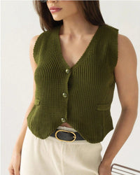 Colete Feminino Tricot Fang Elegante