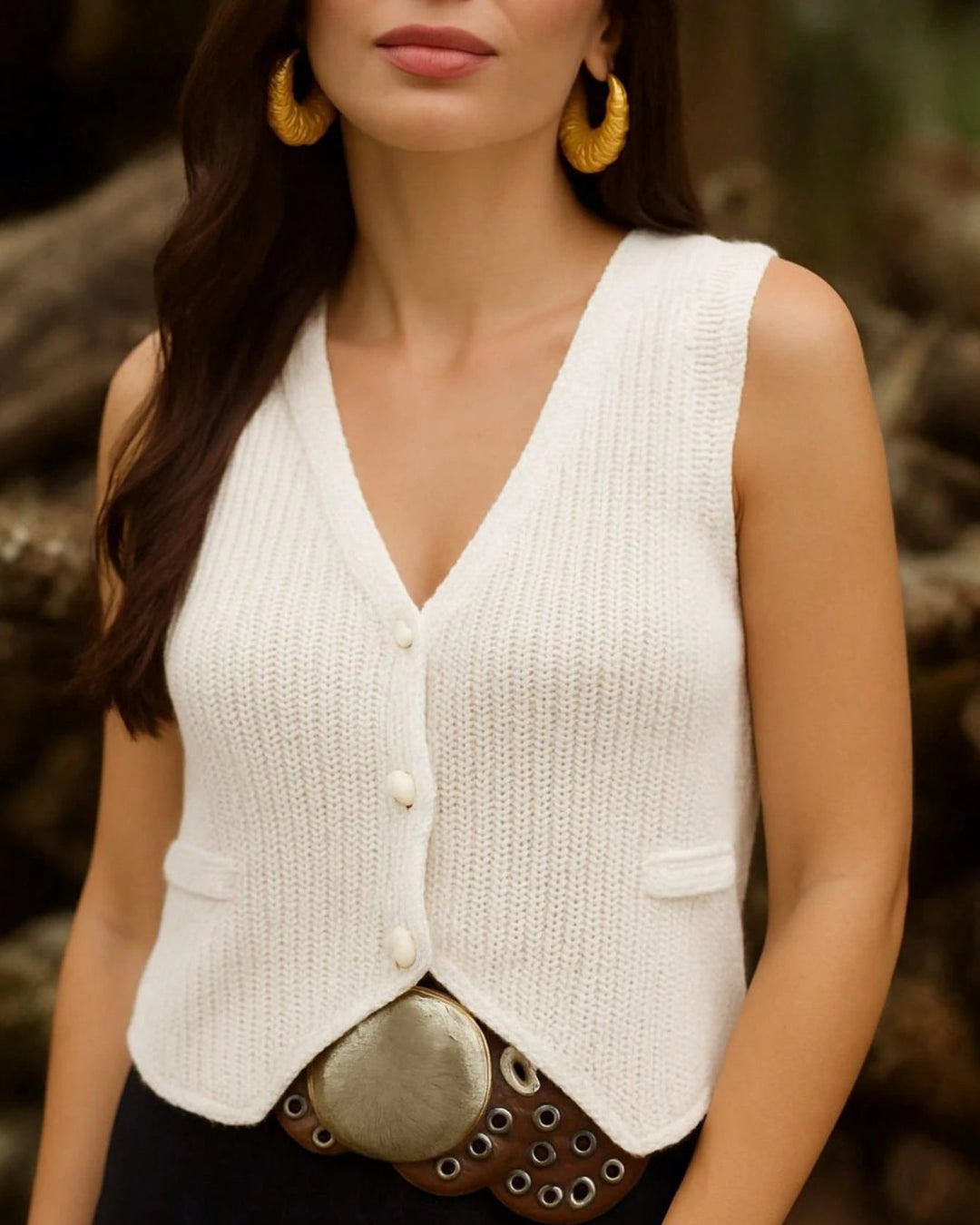 Colete Feminino Tricot Fang Elegante