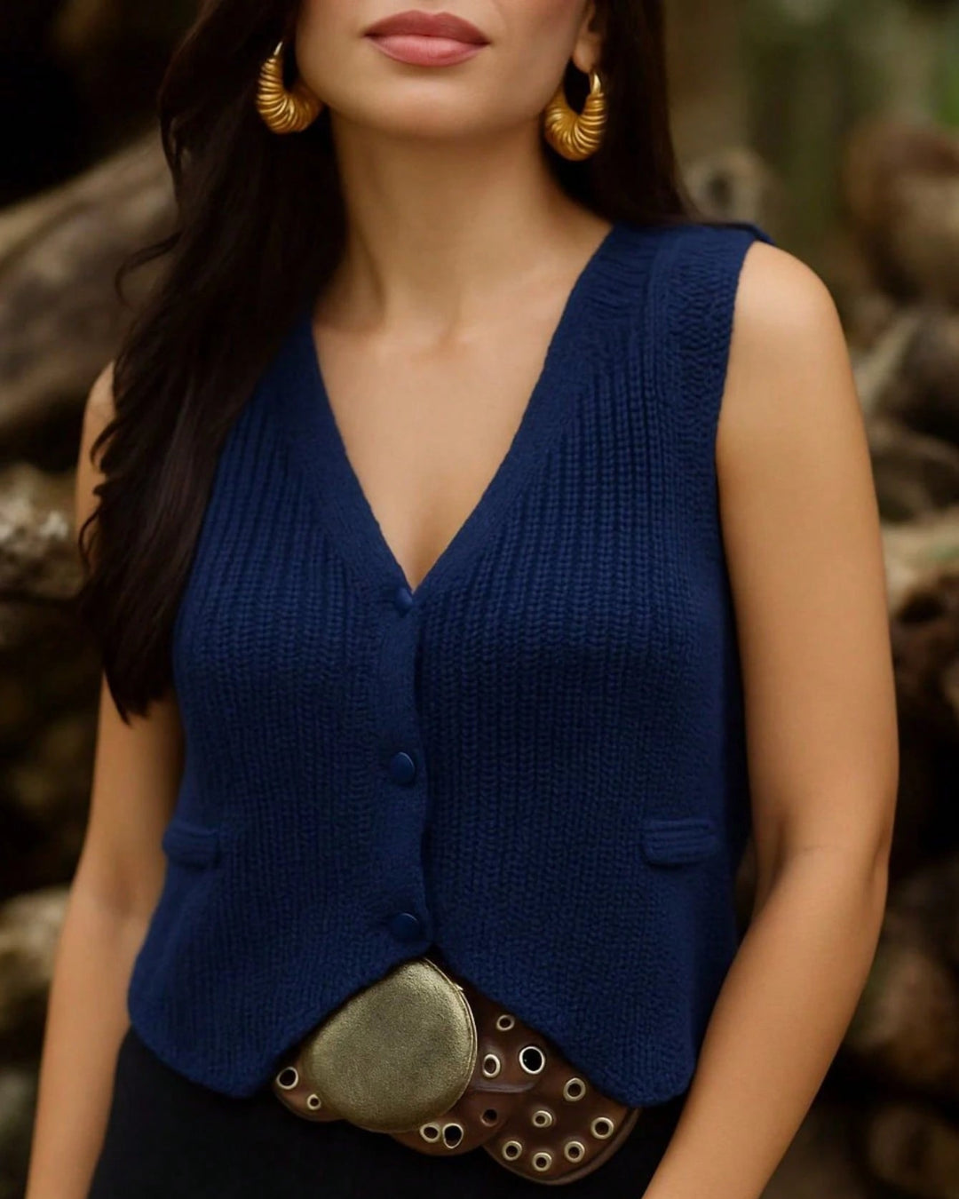 Colete Feminino Tricot Fang Elegante