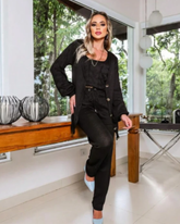 Conjunto Feminino 3 peças em Tricot | Calça, Blusa e Cardigan
