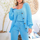 Conjunto Feminino 3 peças em Tricot | Calça, Blusa e Cardigan