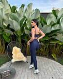 Conjunto Feminino Fitness Cintura Alta com Bolso Lateral