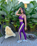 Conjunto Fitness Feminino Calça e Top com Listra Lateral