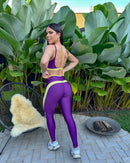 Conjunto Fitness Feminino Calça e Top com Listra Lateral