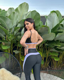 Conjunto Fitness Feminino Calça e Top com Listra Lateral