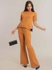 Conjunto Moletinho Calça Pantalona e Blusa Mullet - Aline