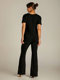 Conjunto Moletinho Calça Pantalona e Blusa Mullet - Aline