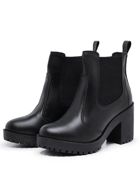 Vendedor Indicado
Bota Coturno Feminino Salto Médio Tratorada Elástico Macia Confortável Preto