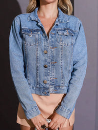 Jaqueta Feminina Jeans Clássica 100% Algodão
