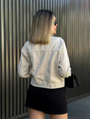 Jaqueta Feminina Jeans Clássica Bege