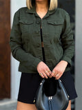 Jaqueta Feminina Jeans Clássica Verde Militar