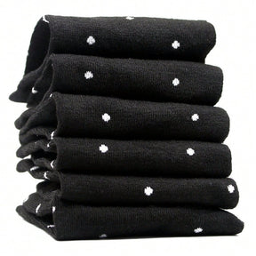 Kit 12 Pares de Meia Feminina Poá  – Delicadeza em Preto e Branco