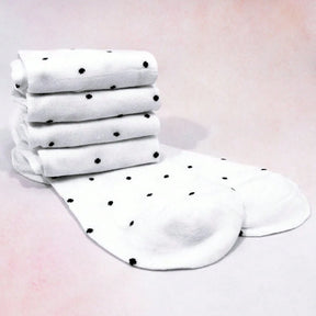 Kit 12 Pares de Meia Feminina Poá  – Delicadeza em Preto e Branco