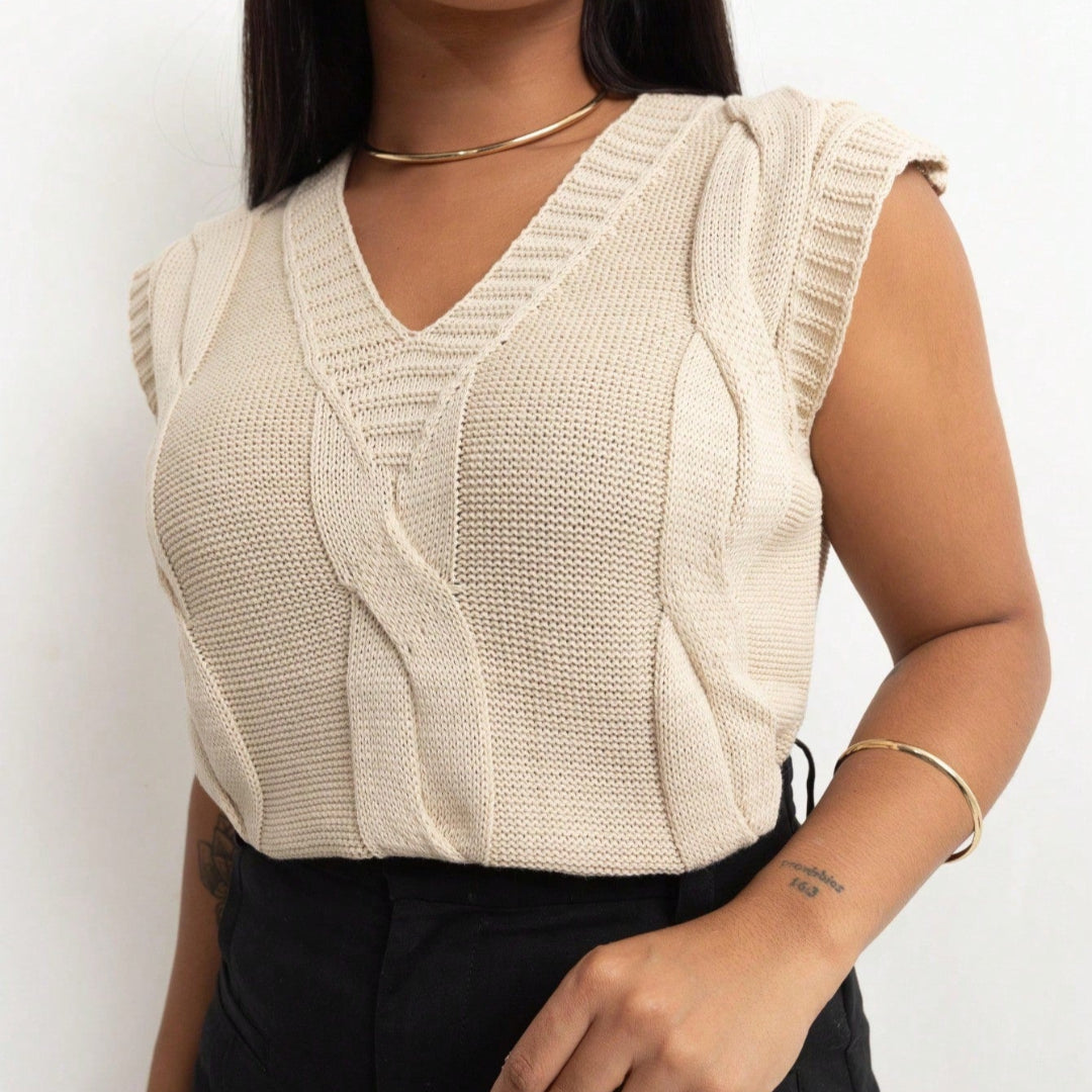 Max Colete Feminino Regata Suéter Tricot